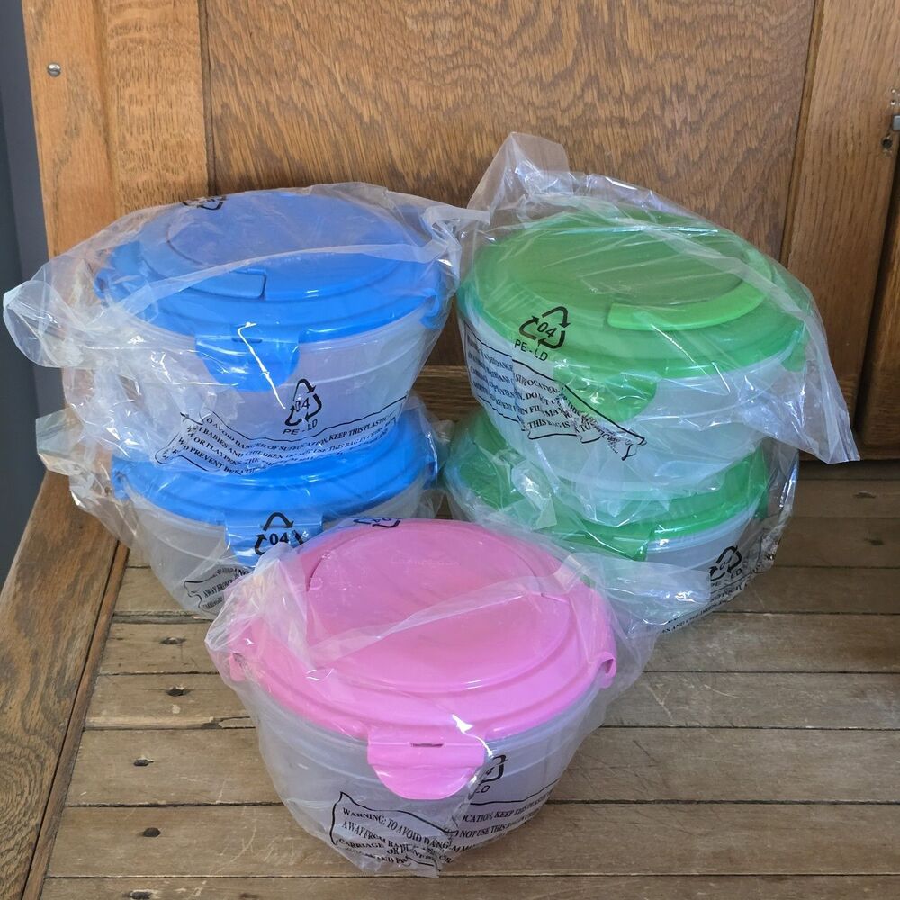 Lock n Lock Bowls with Handle Set Of 5 Plastic 41 oz (5 Cup) Storage Containers